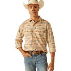 10048492 Ariat Men's Hezekiah Retro Long Sleeve Western Snap Shirt - Cocoon