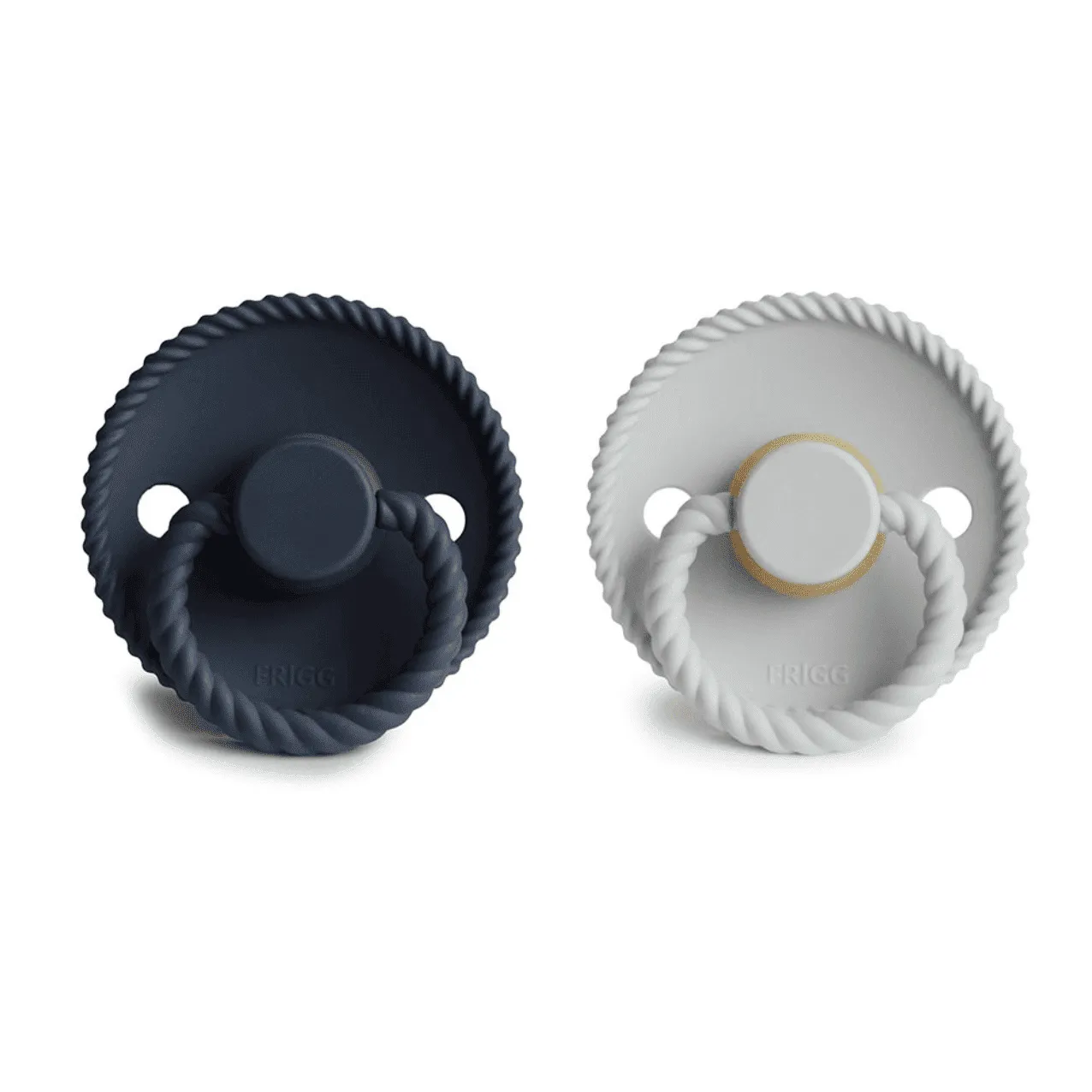 2-Pack Latex Schnuller Rope Silver gray/Dark Navy