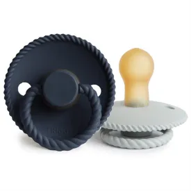 2-Pack Latex Schnuller Rope Silver gray/Dark Navy