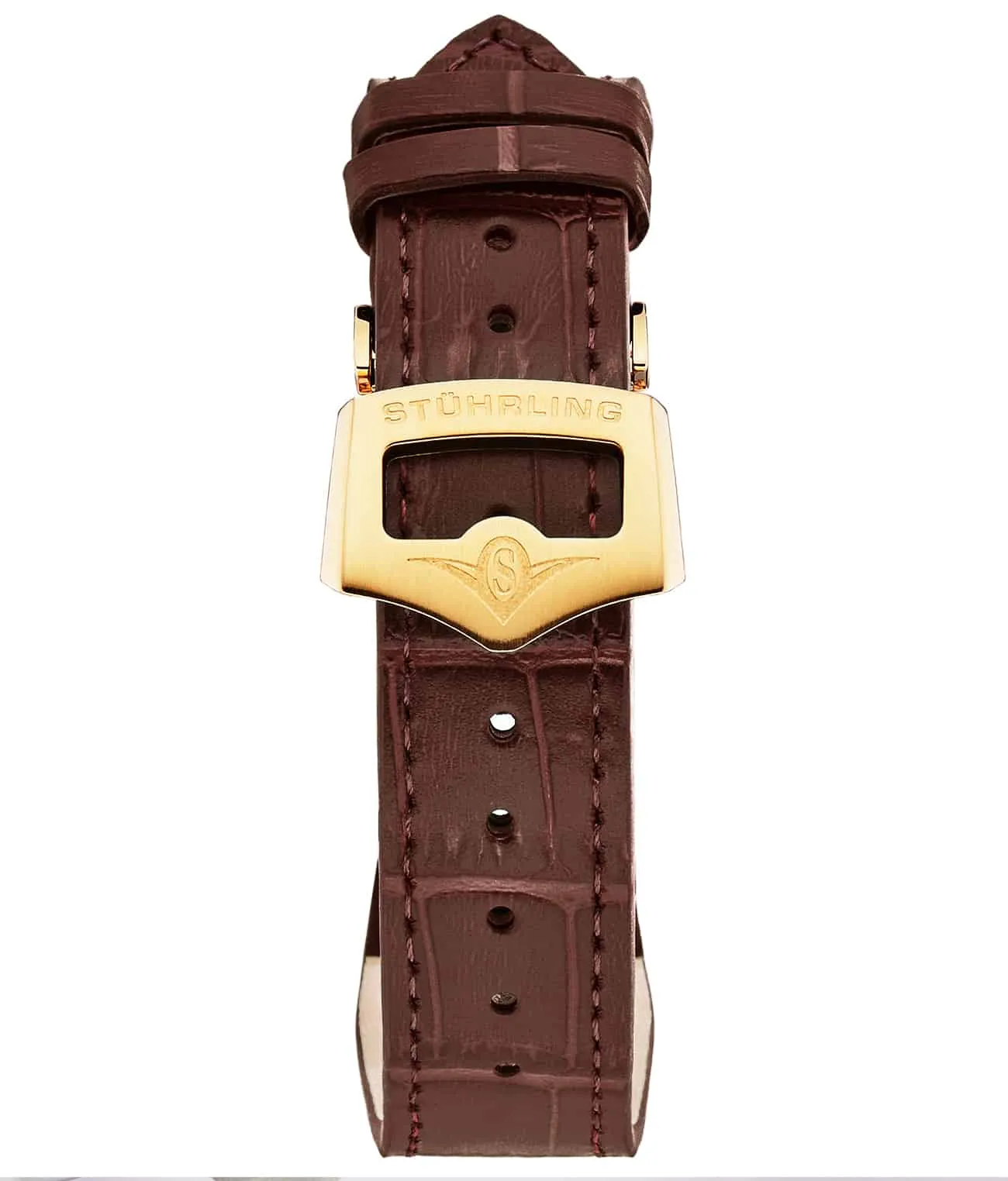 22mm Leather Strap with Stainless Steel Deployant Buckle