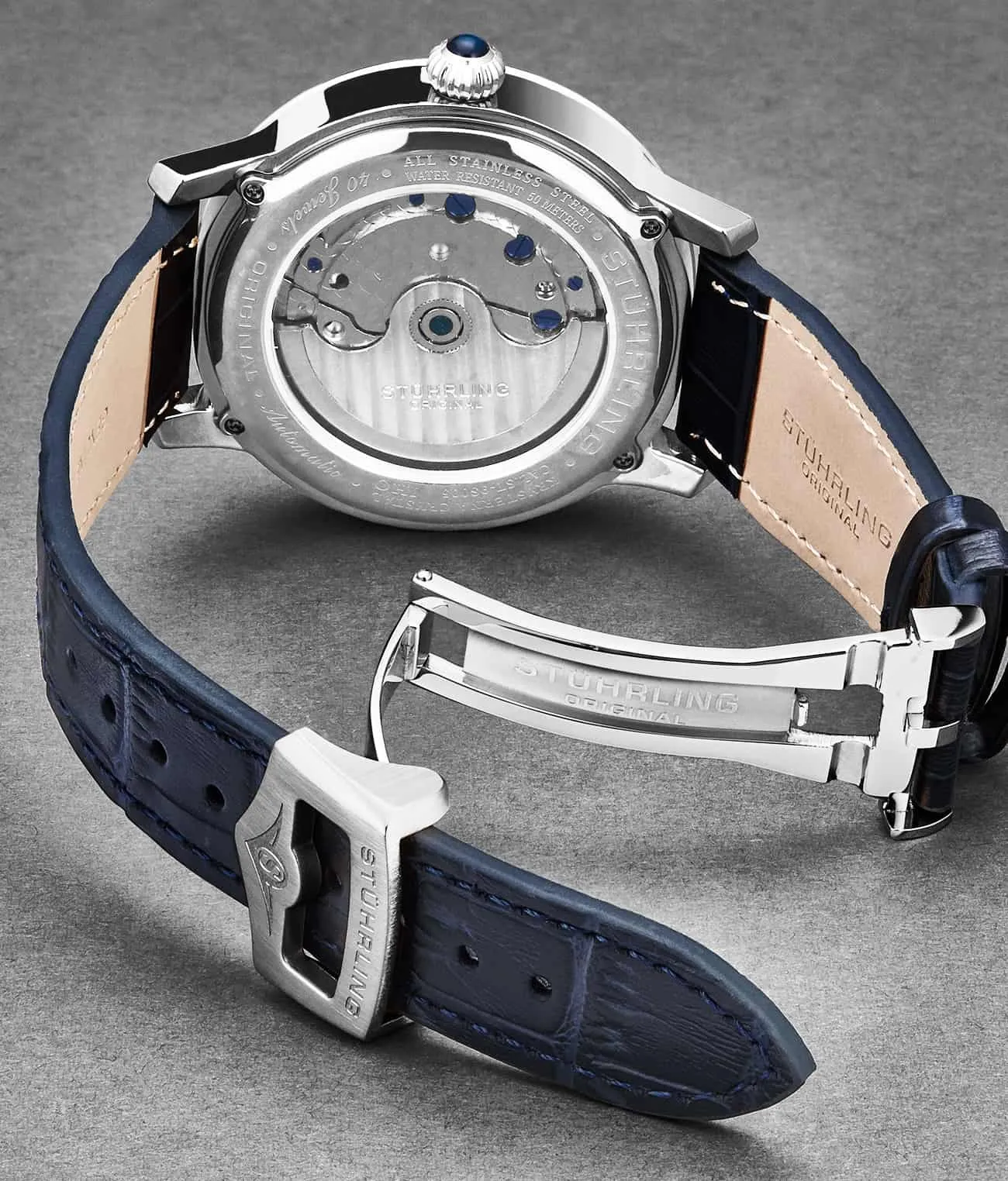 22mm Leather Strap with Stainless Steel Deployant Buckle