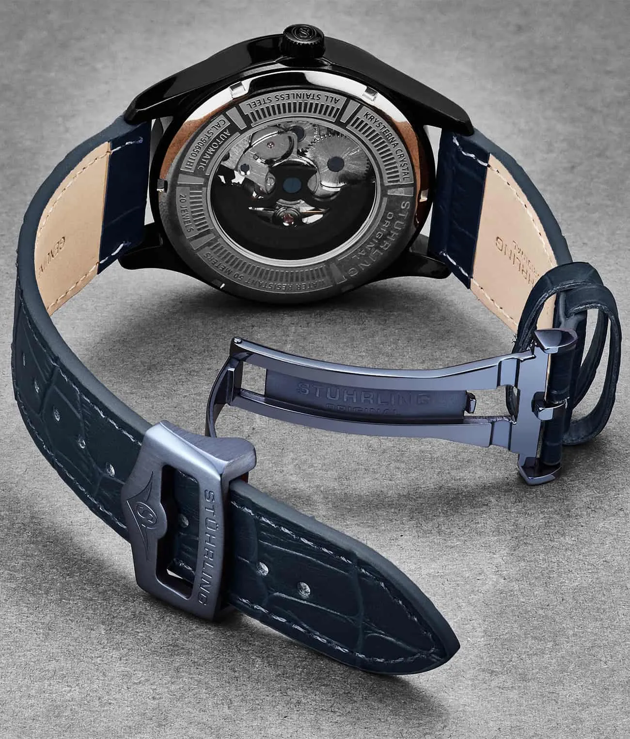 22mm Leather Strap with Stainless Steel Deployant Buckle