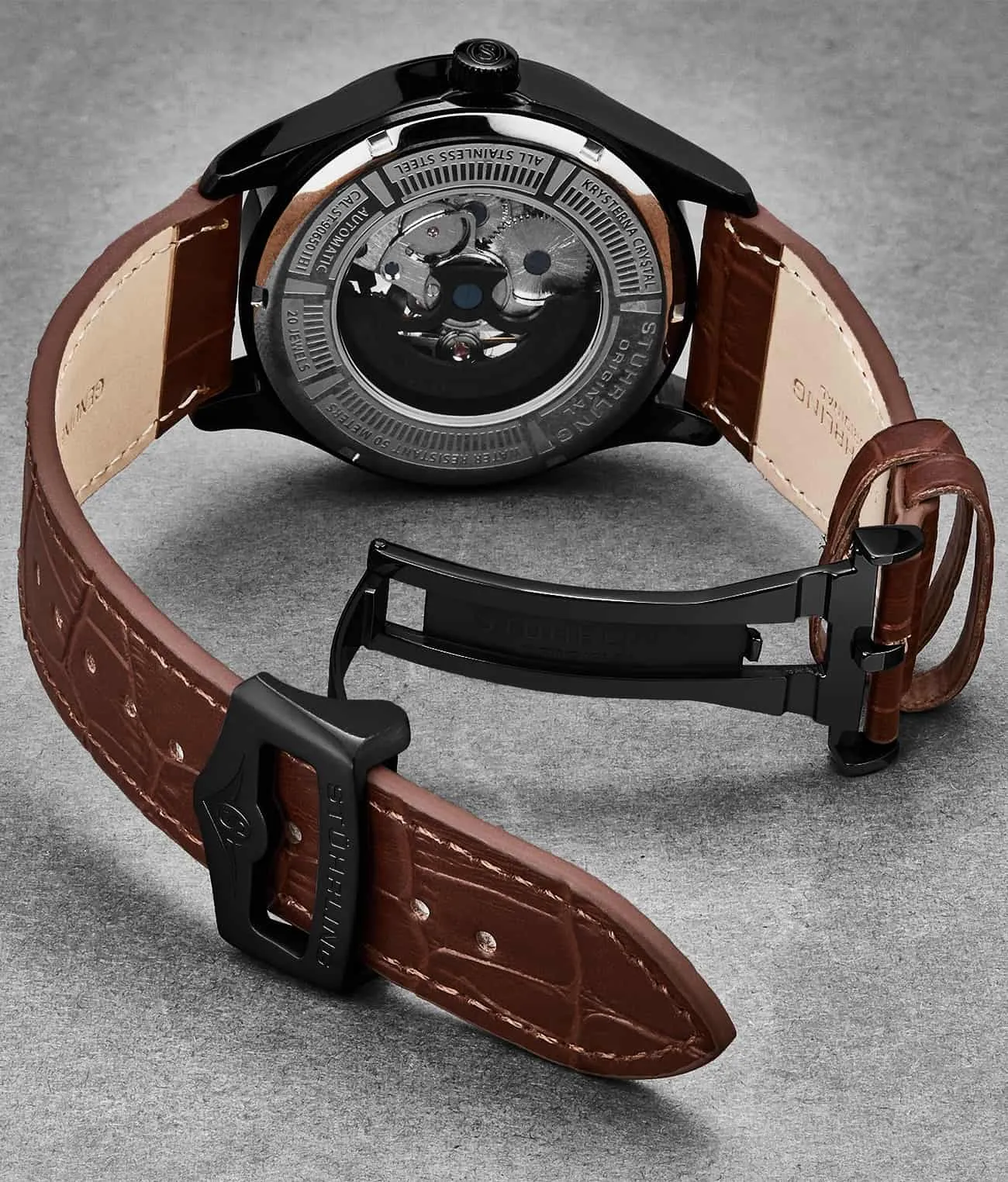 22mm Leather Strap with Stainless Steel Deployant Buckle