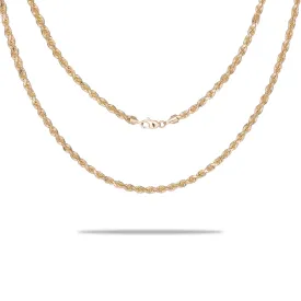 3.5mm Hollow Rope Chain in Gold
