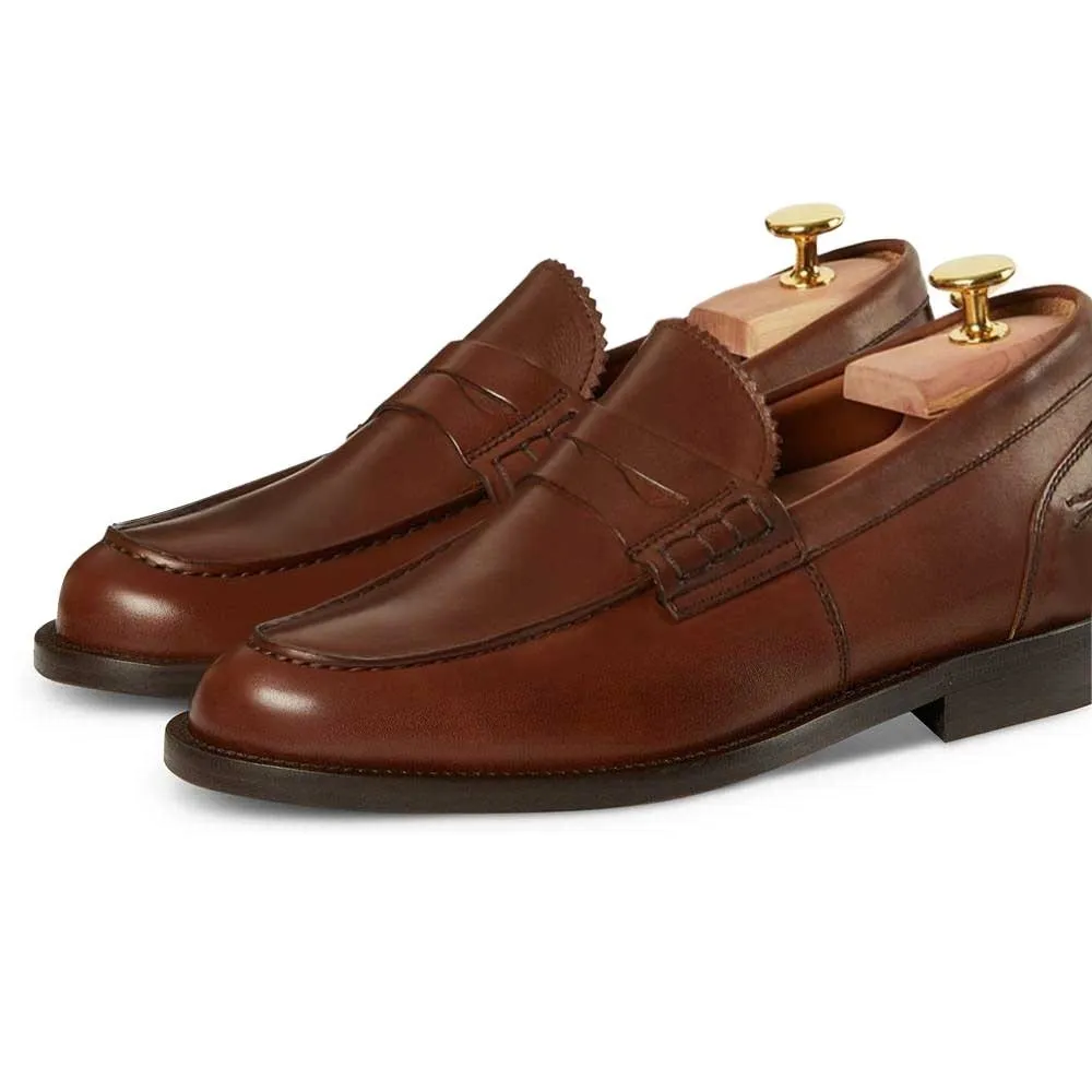 6 CM / 2.36 Inches CMR CHAMARIPA Handcrafted Leather Elevator Loafers - with Stylish Custom-Made Brown Casual Shoes