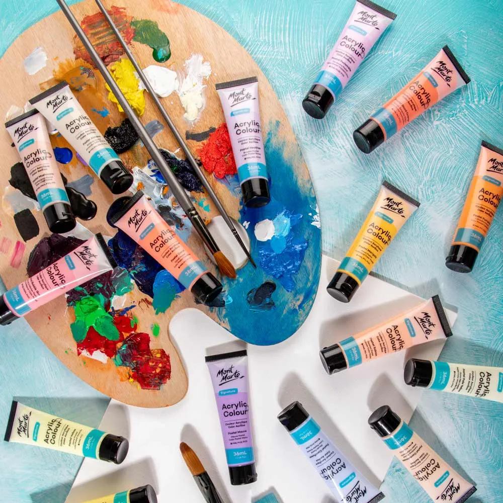 Acrylic Colour Pastel Paint Set Signature 24pc x 36ml (1.2 US fl.oz)