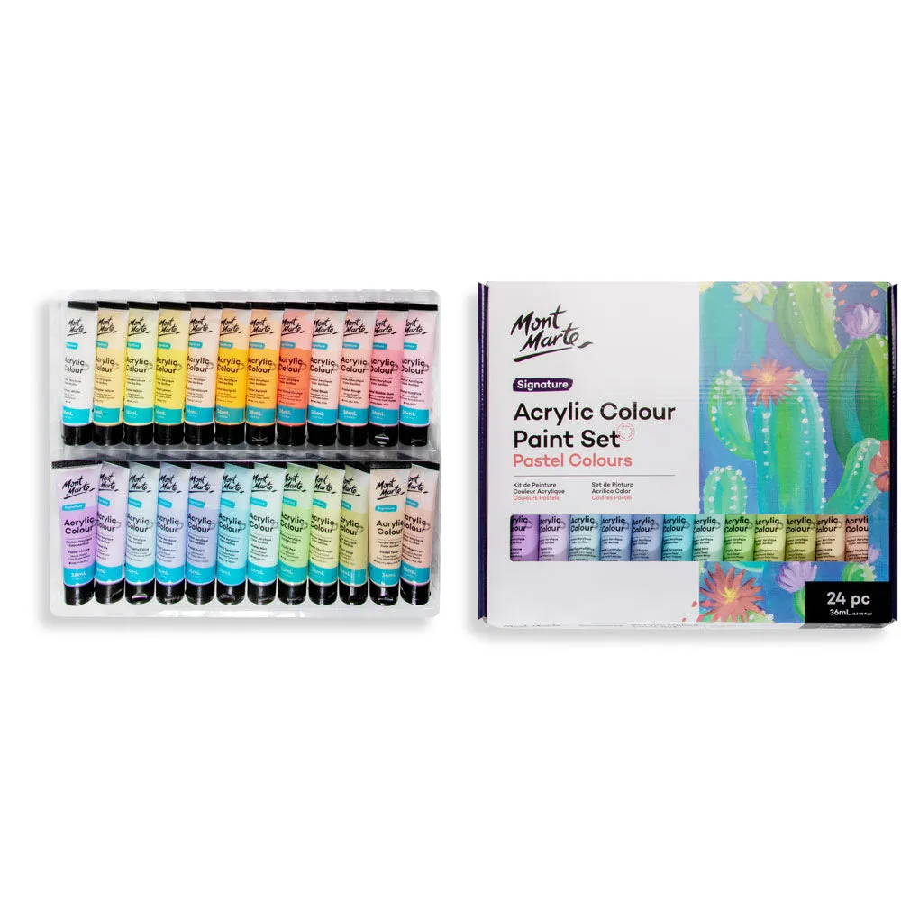 Acrylic Colour Pastel Paint Set Signature 24pc x 36ml (1.2 US fl.oz)
