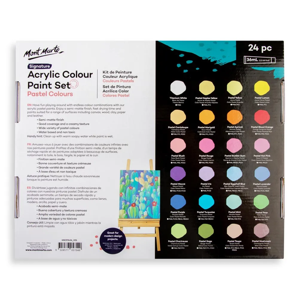 Acrylic Colour Pastel Paint Set Signature 24pc x 36ml (1.2 US fl.oz)