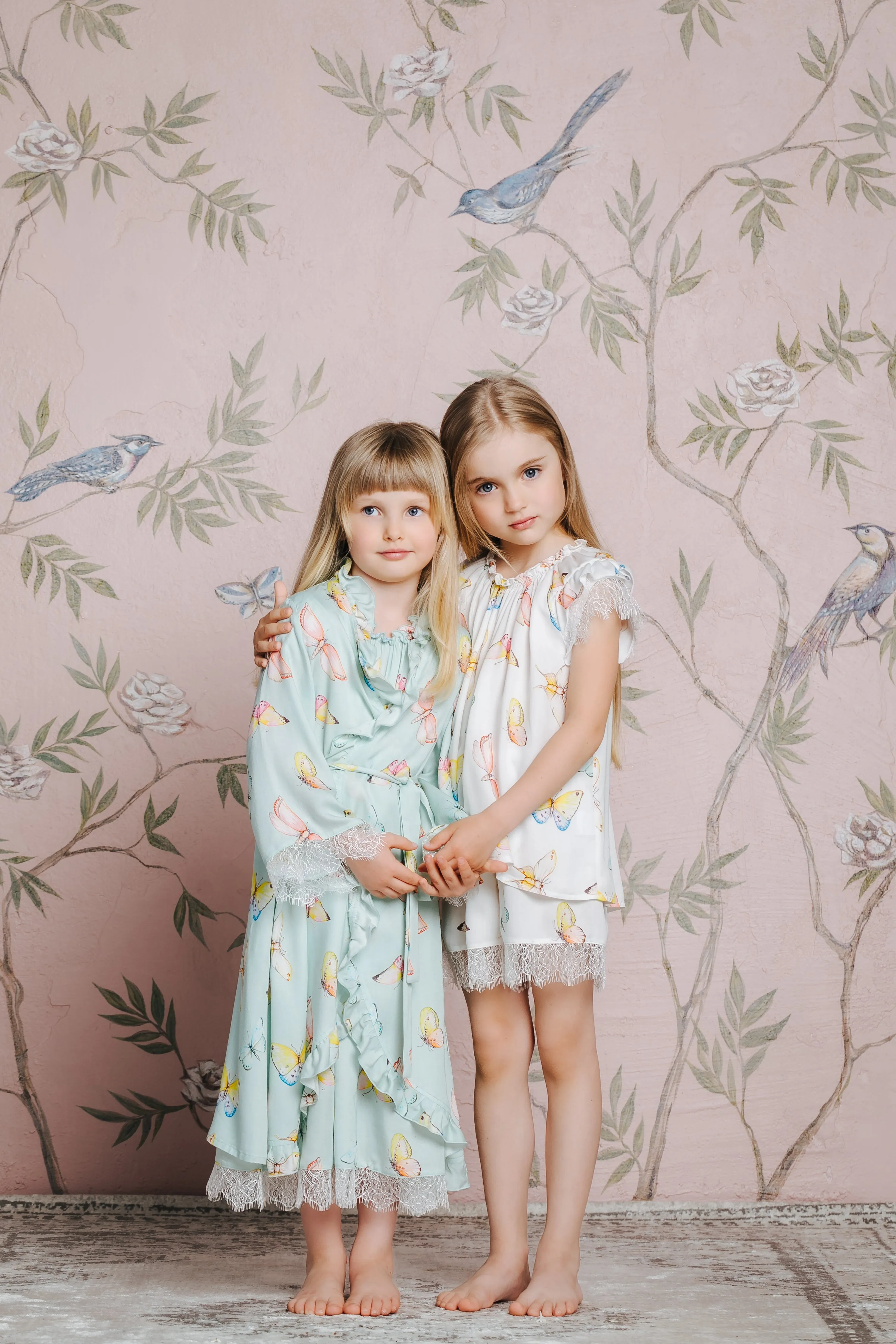 ADELIA - KIDS' PYJAMA SET WHITE BUTTERFLIES