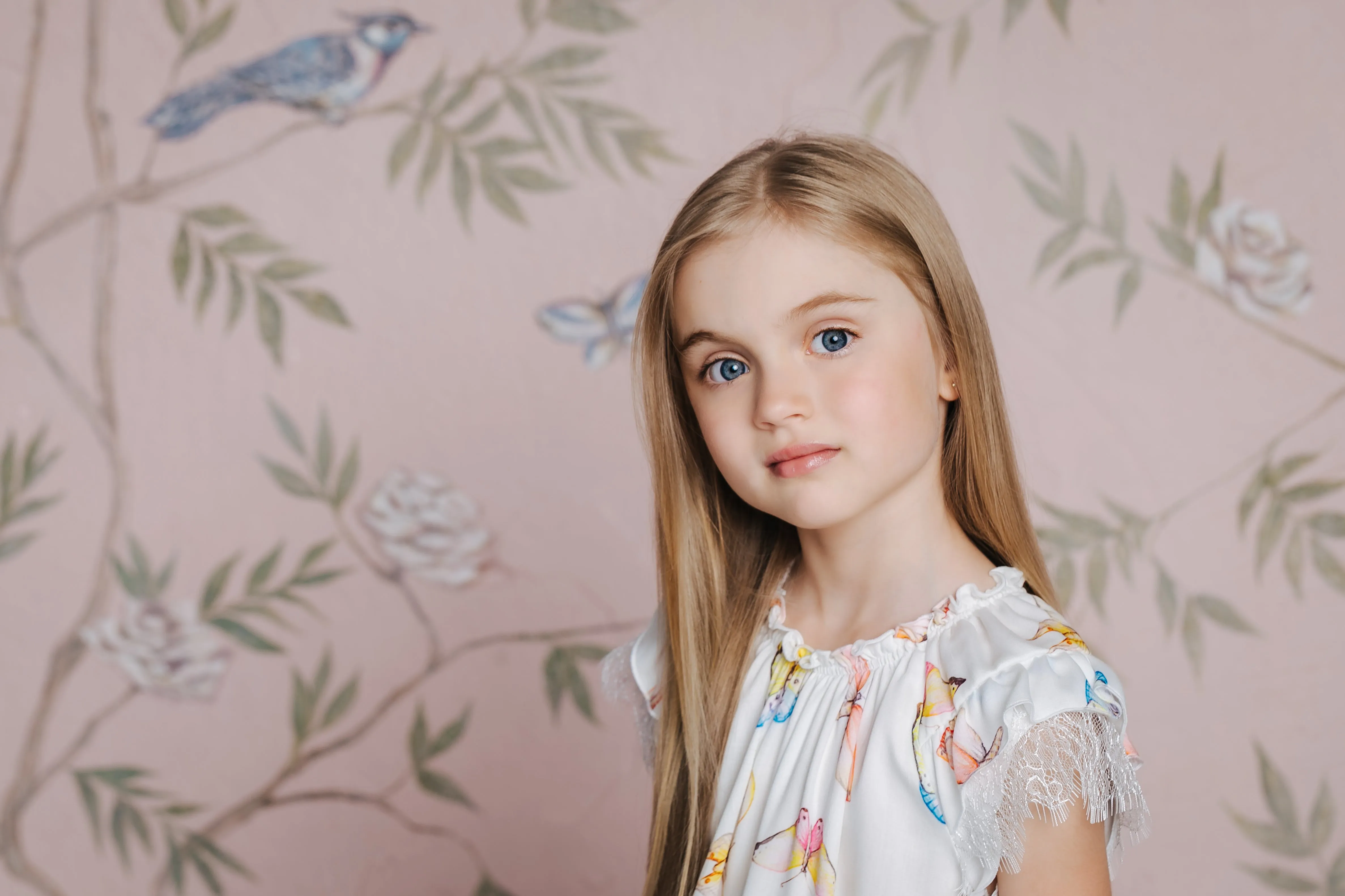 ADELIA - KIDS' PYJAMA SET WHITE BUTTERFLIES