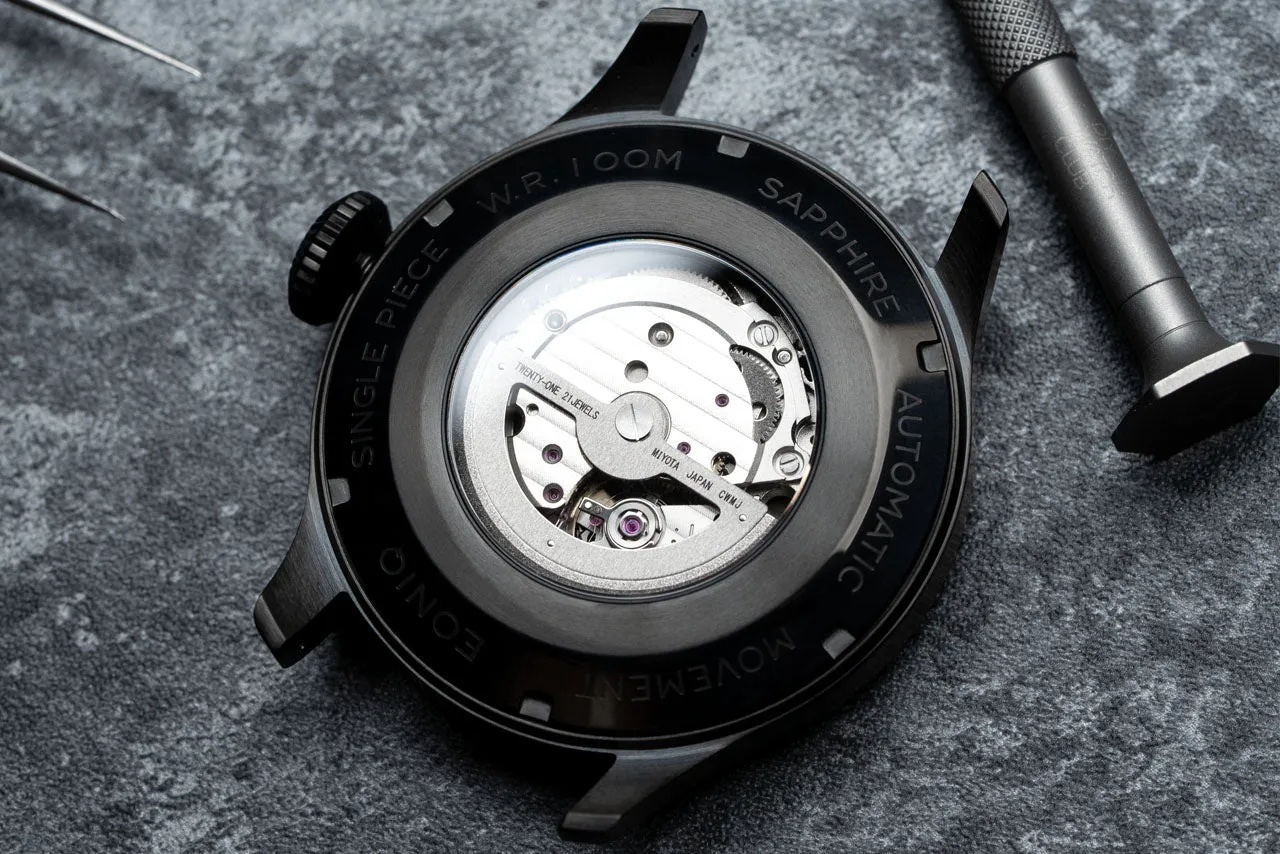 [Advanced level] 44mm Black Big Pilot Watch | PVD case with C3 and BGW9 two tone luminous dial | Miyota 82S0