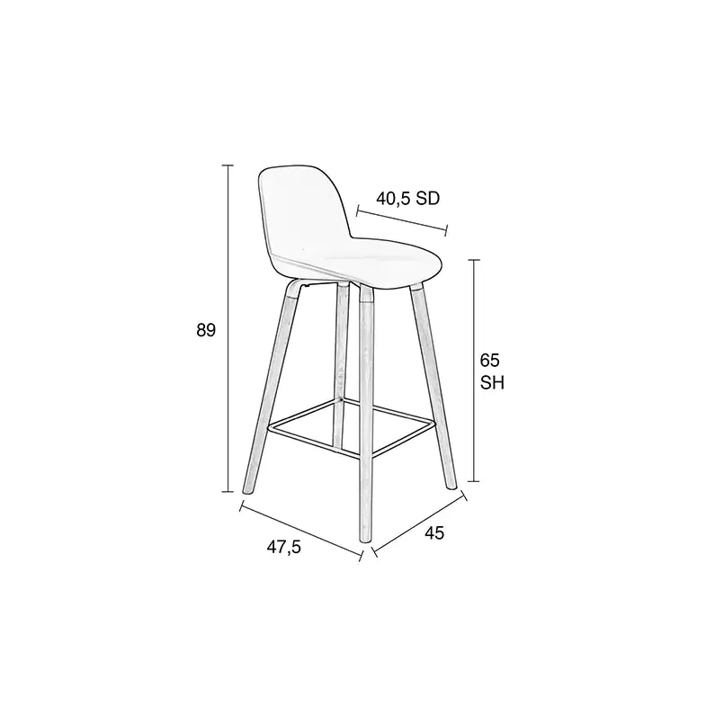 Albert Kuip Counter Stool - White