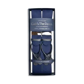 Albert Thurston Boxcloth Braces in Navy Blue