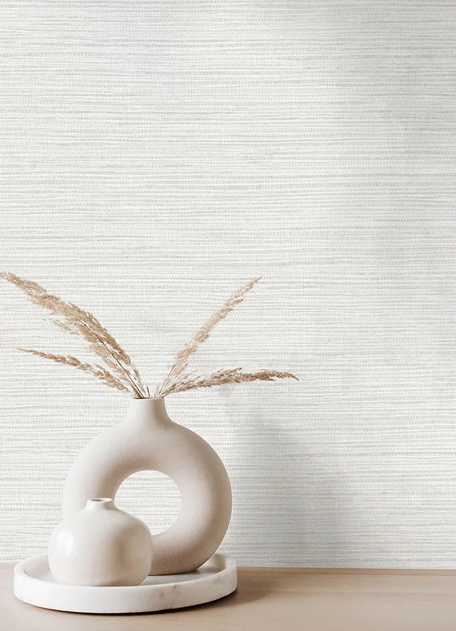 Alton Off-White Faux Grasscloth Wallpaper  | Brewster Wallcovering