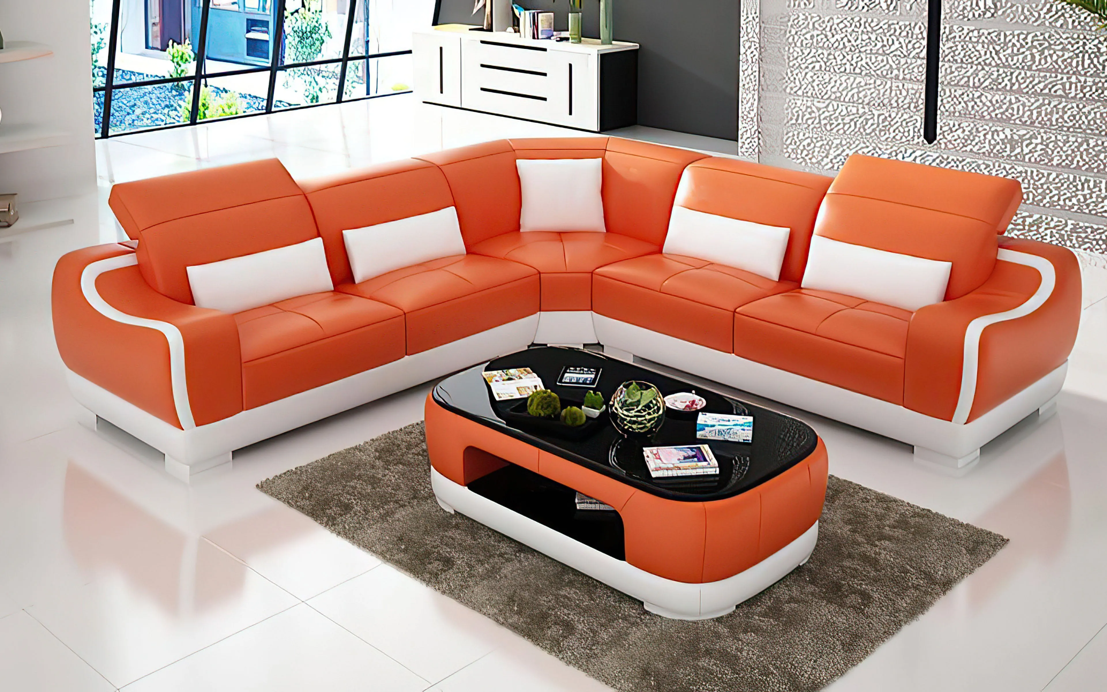 Amir Modern Leather Sectional