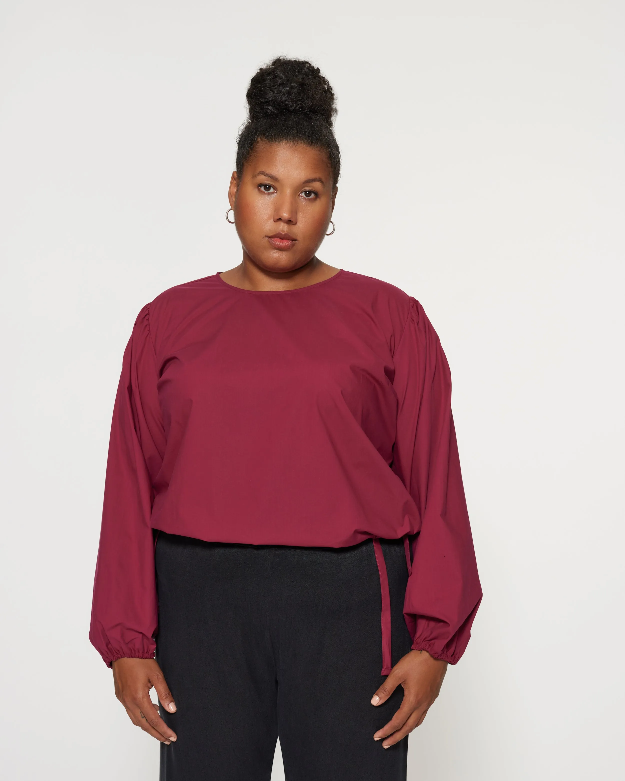 Anna Puffed Longsleeve Top Beet Red