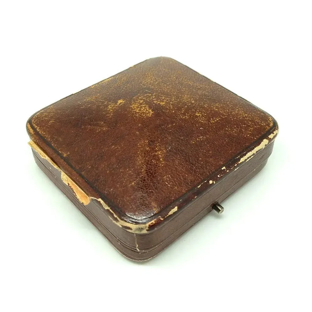 Antique Edwardian Brown Leather Jewellery Box