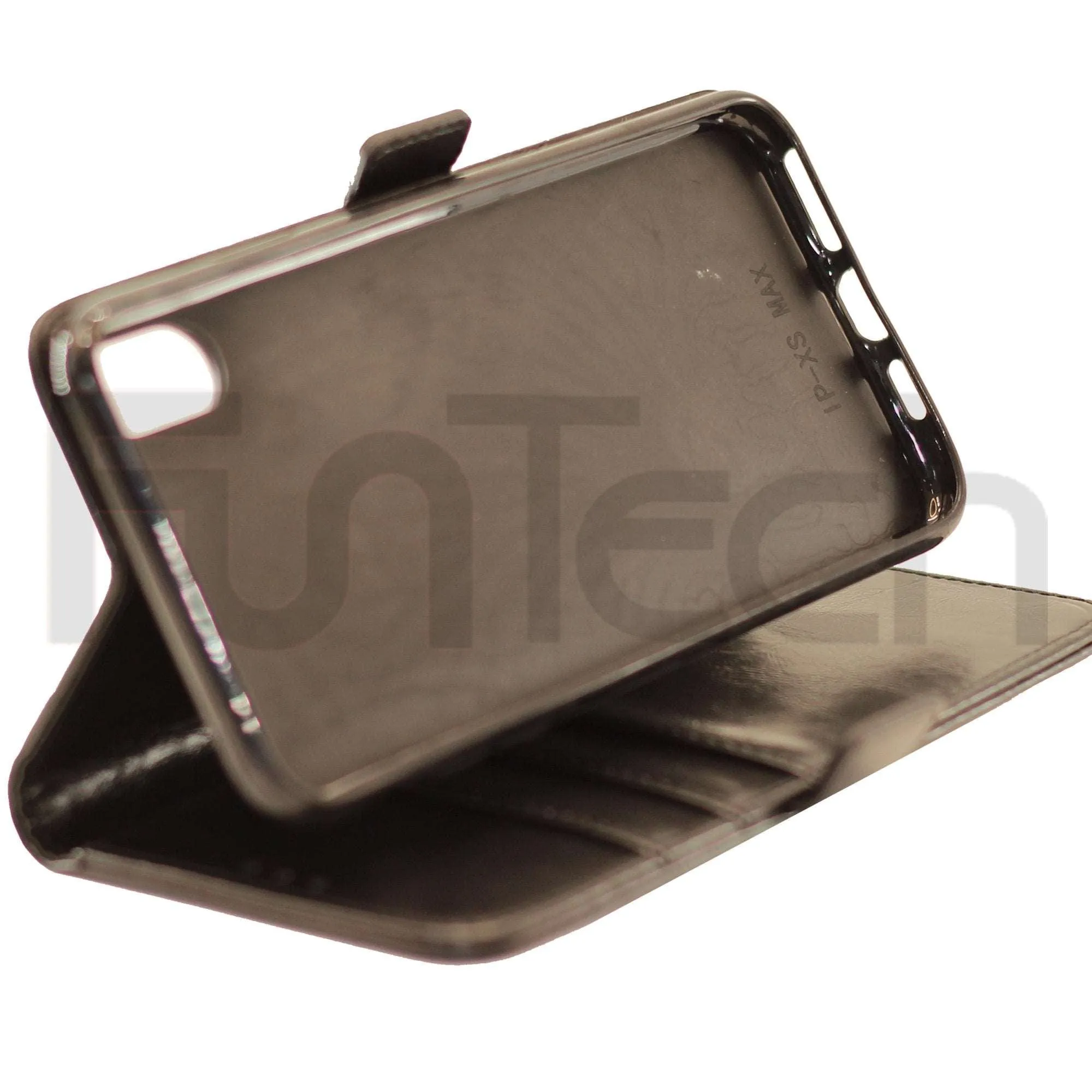 Apple iPhone XS Max Leather Wallet Case Color Black