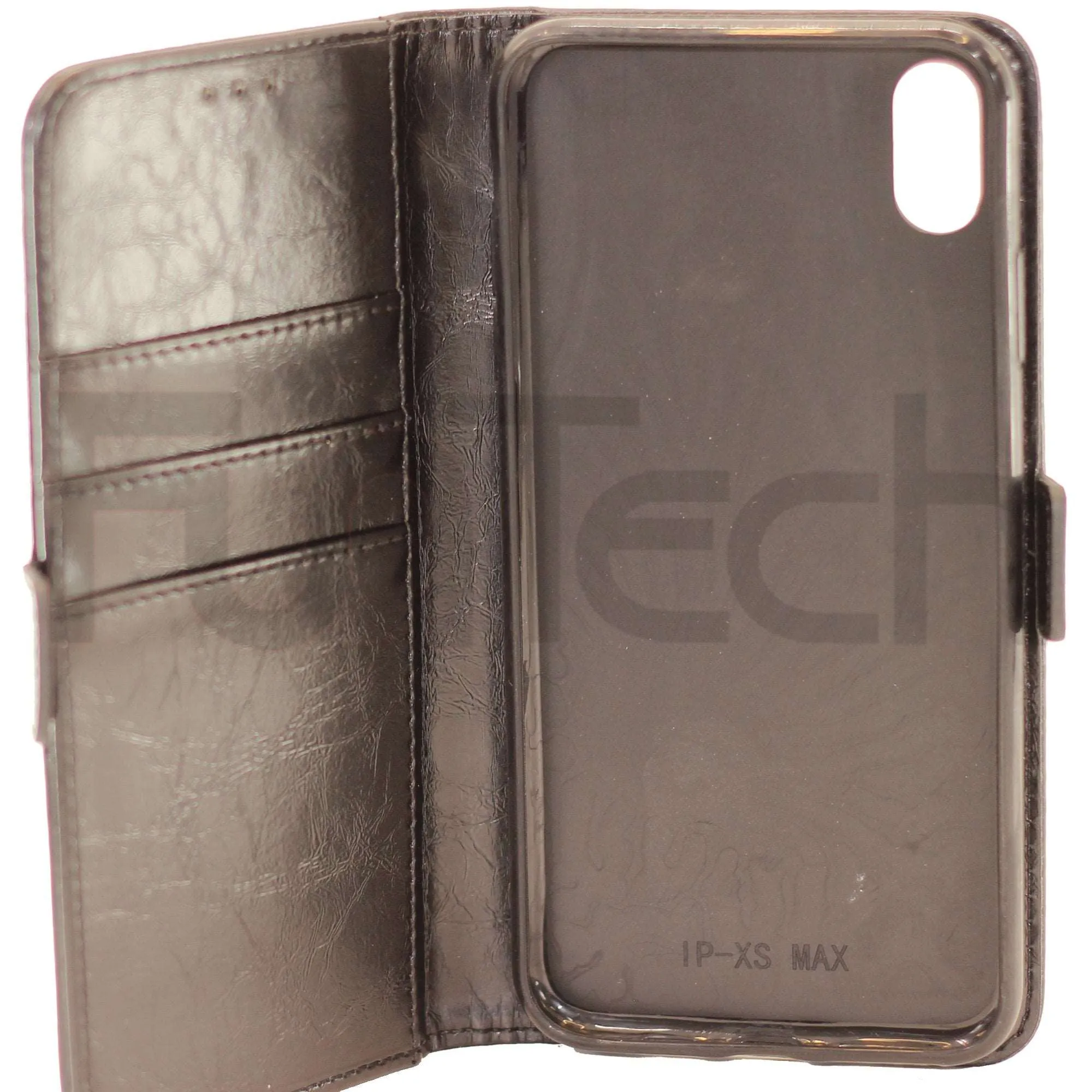 Apple iPhone XS Max Leather Wallet Case Color Black