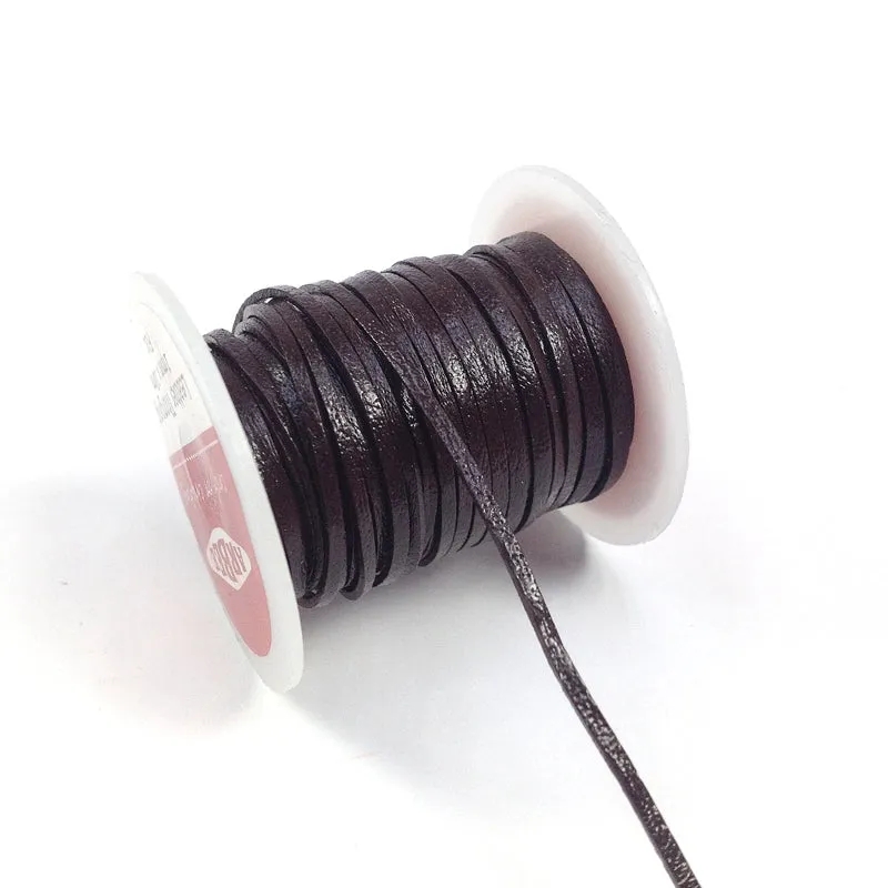 Arbee Leather Thonging, 1mm Flat Brown -10m