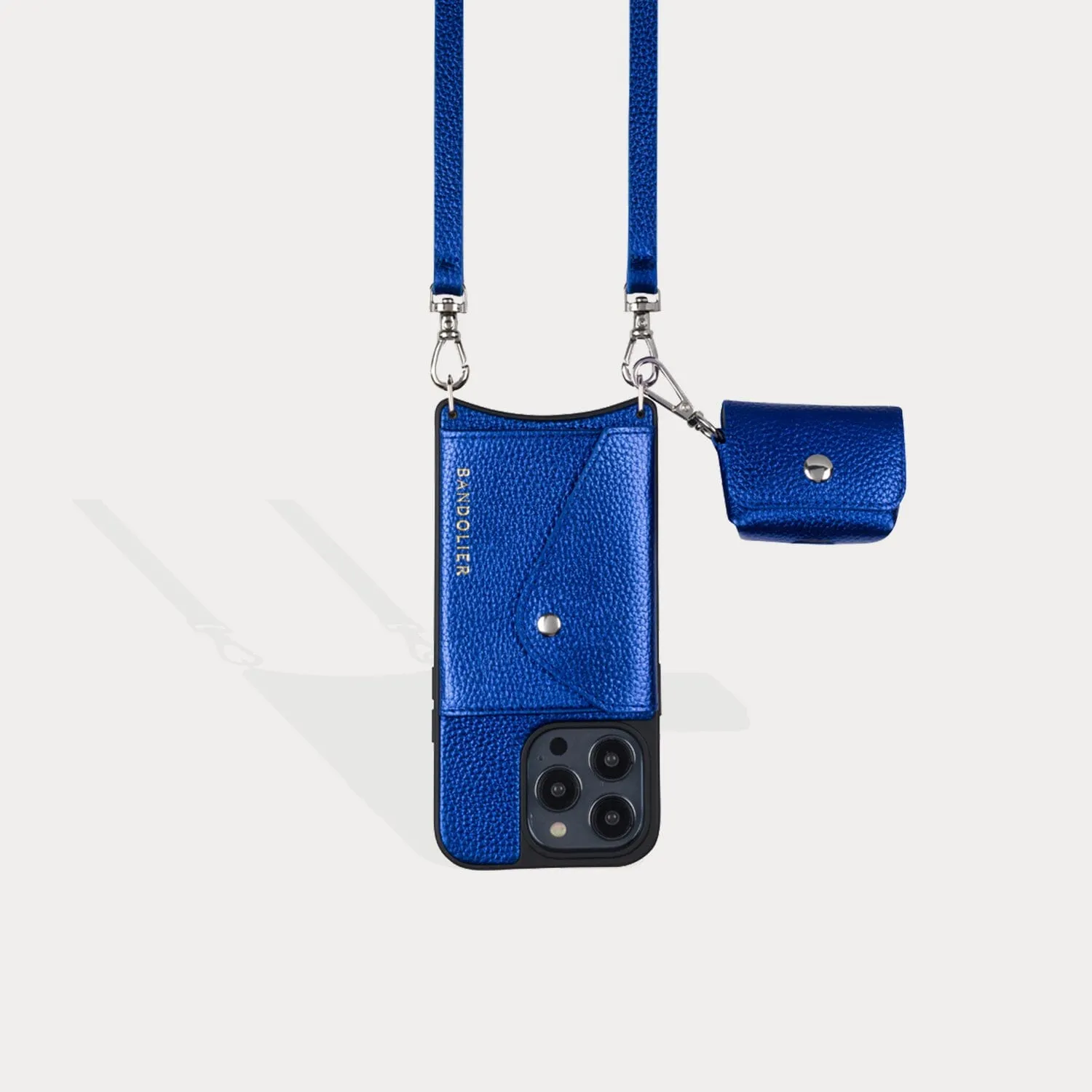 Avery AirPod Clip-On Pouch - Metallic Blue/Silver