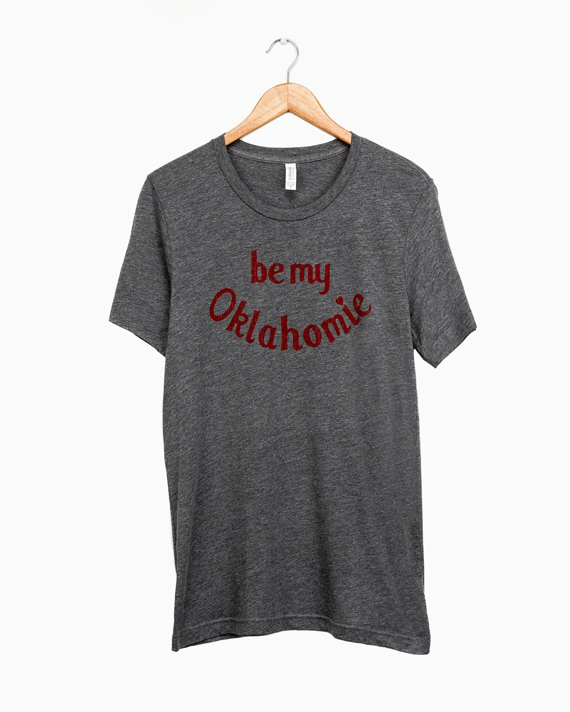 Be My Oklahomie (Red Ink) Gray Tri-Blend Tee