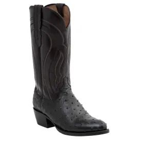 Black Full Quill Ostrich Snip Toe Boot