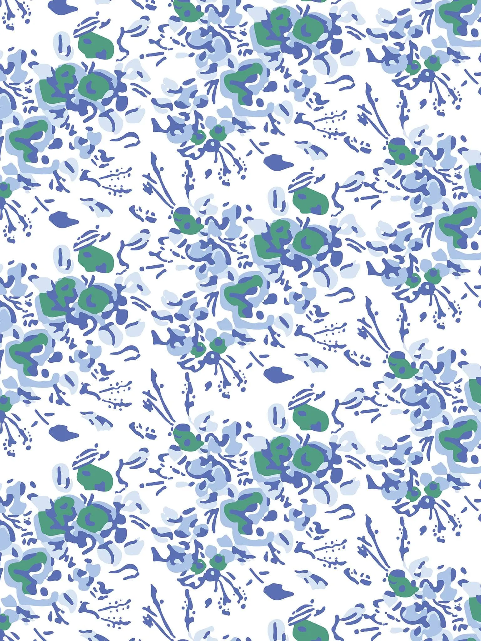 Blue Floral Scalloped Tablecloth