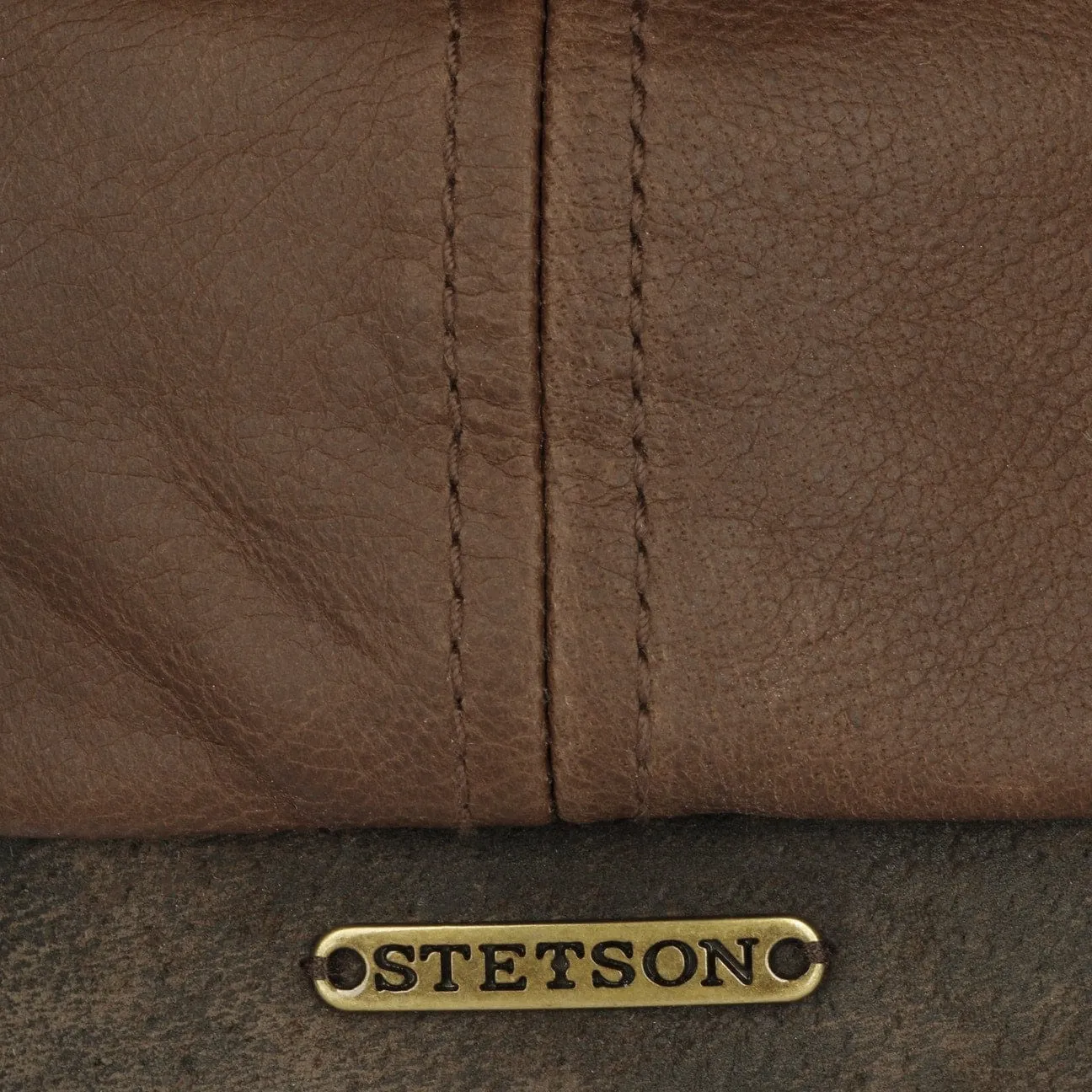 Brooklin Leather Flat Cap by Stetson