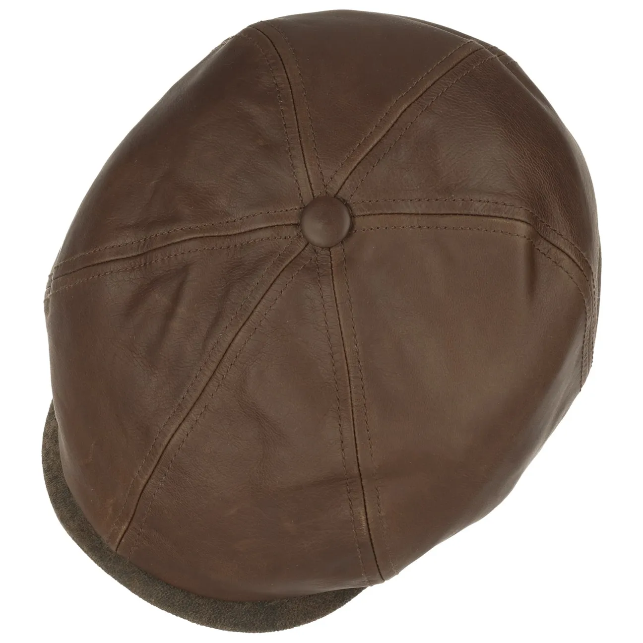 Brooklin Leather Flat Cap by Stetson