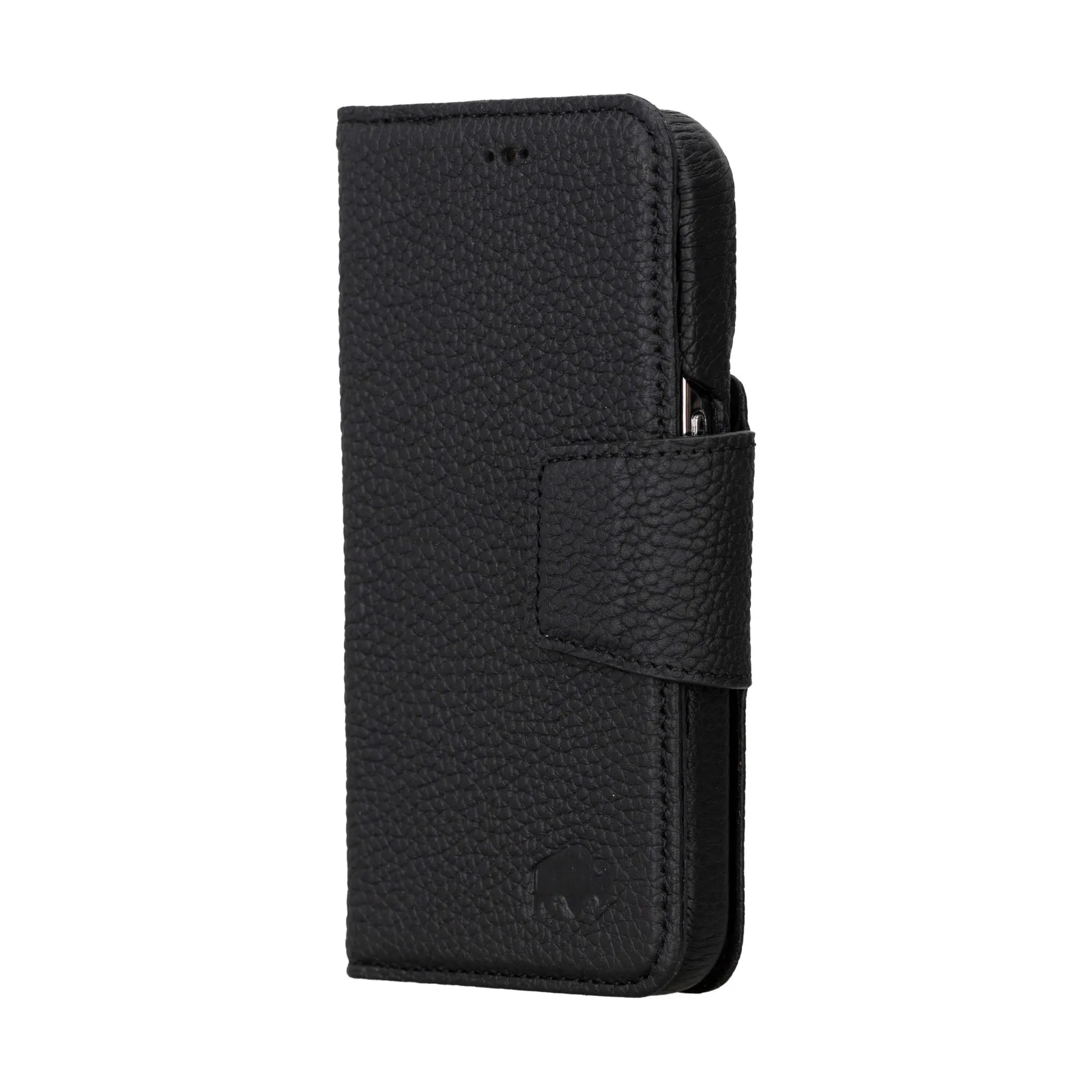 Burkley iPhone 16 Pro Wallet Case, Pebble Black