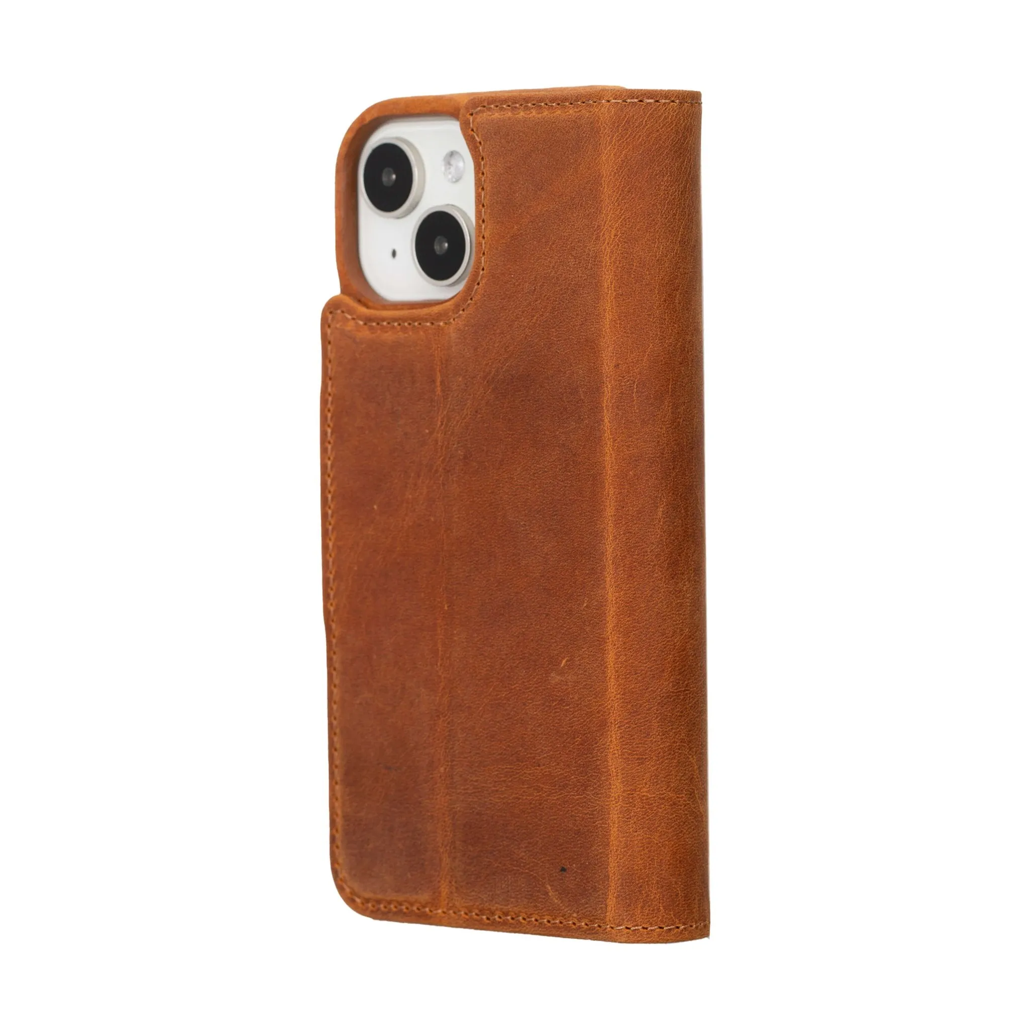 Burkley iPhone 16 Wallet Case, Golden Brown