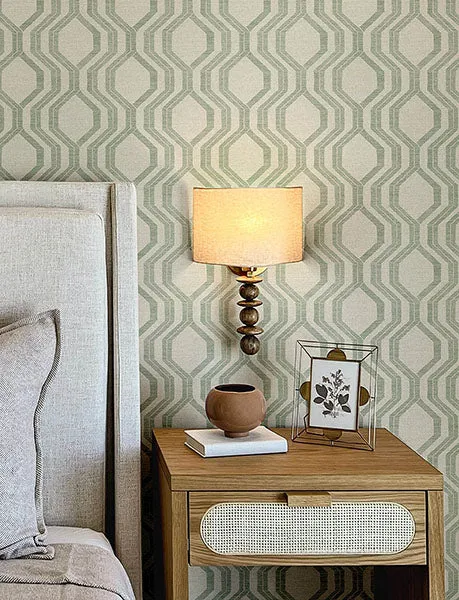 Burton Green Modern Ogee Wallpaper