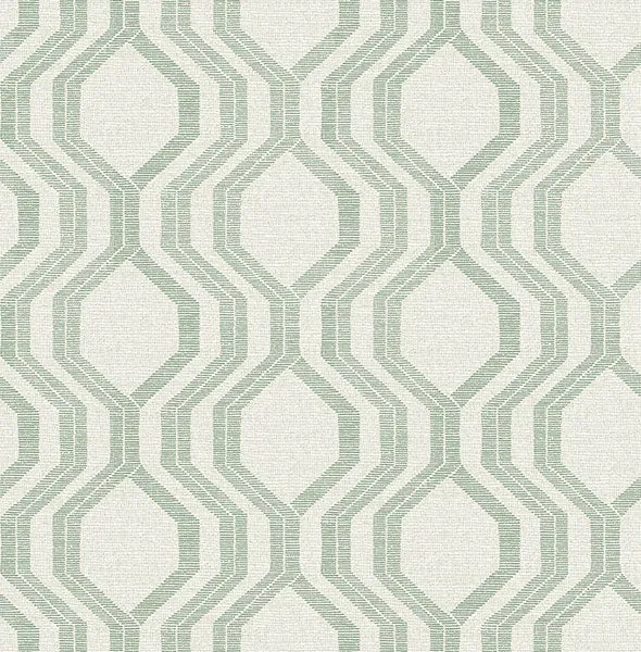 Burton Green Modern Ogee Wallpaper