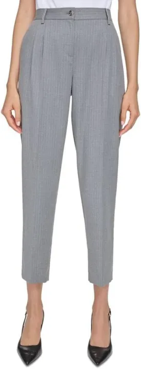 Calvin Klein Womens Pleated Trouser Pants Gray 8