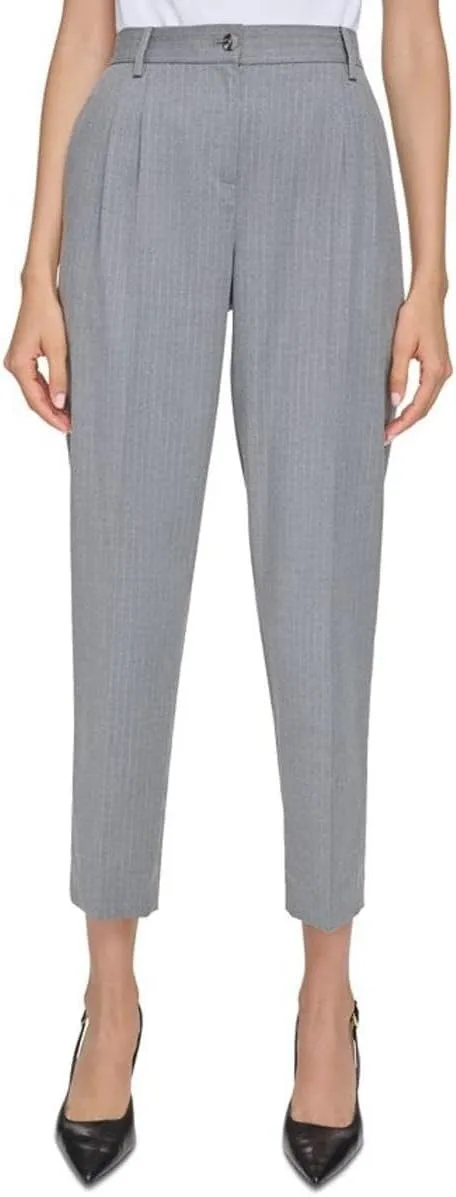 Calvin Klein Womens Pleated Trouser Pants Gray 8