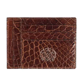 Card Holder in Crocodile Leather