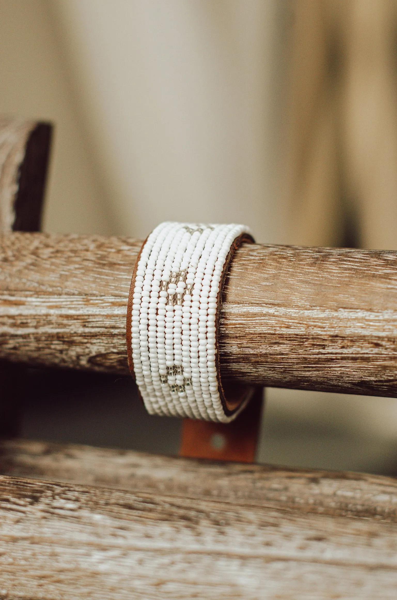 Ceries Beaded Leather Bracelet (Medium) - FINAL SALE