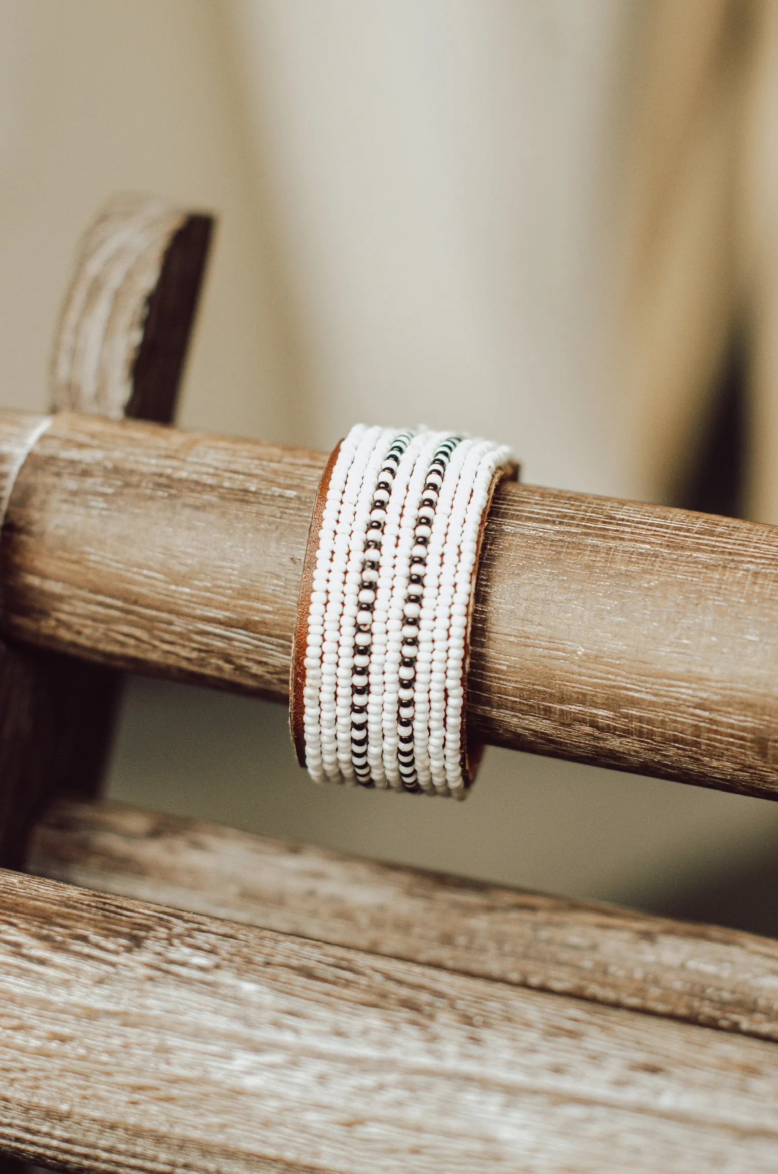 Ceries Beaded Leather Bracelet (Medium) - FINAL SALE
