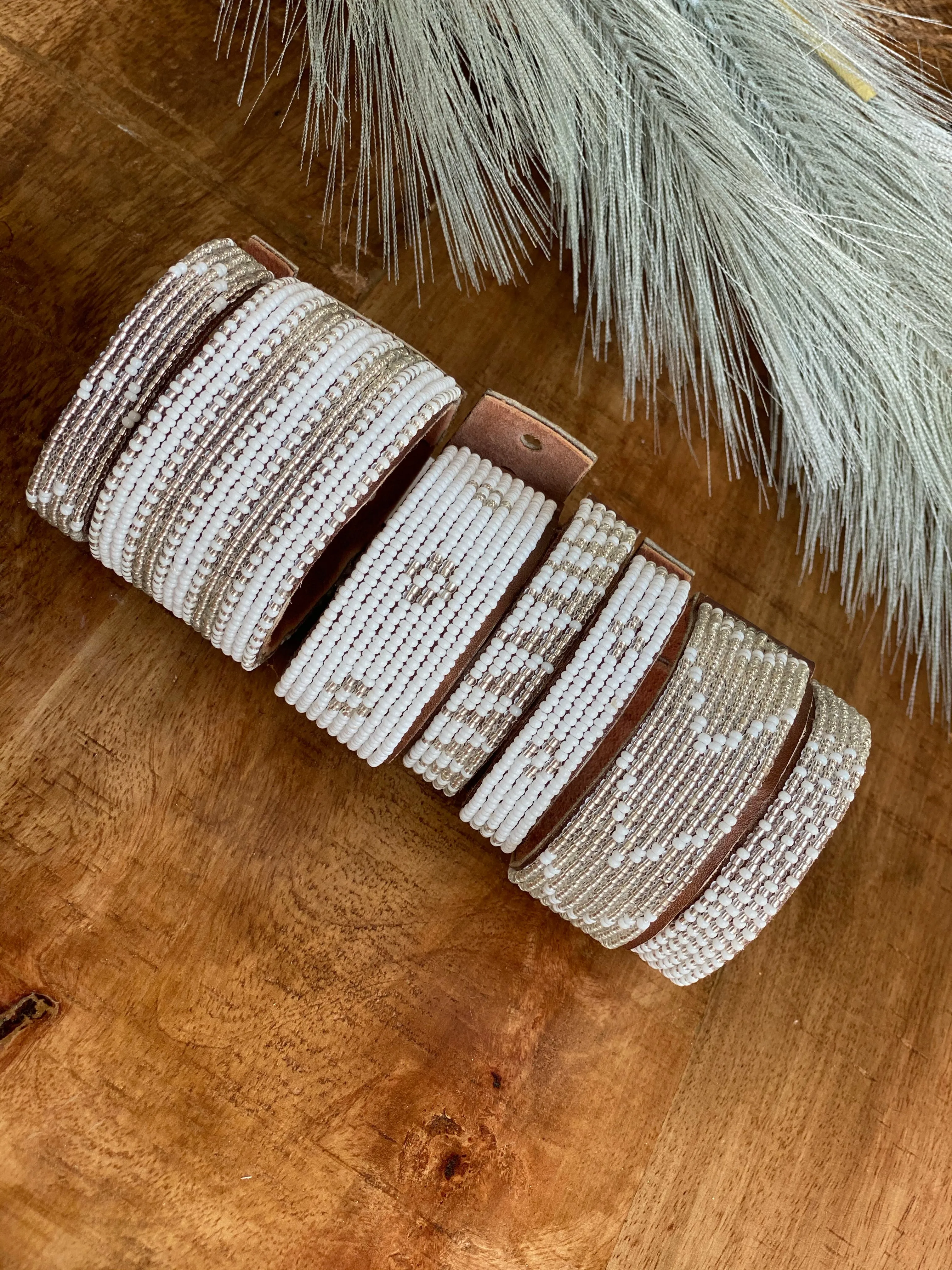 Ceries Beaded Leather Bracelet (Medium) - FINAL SALE