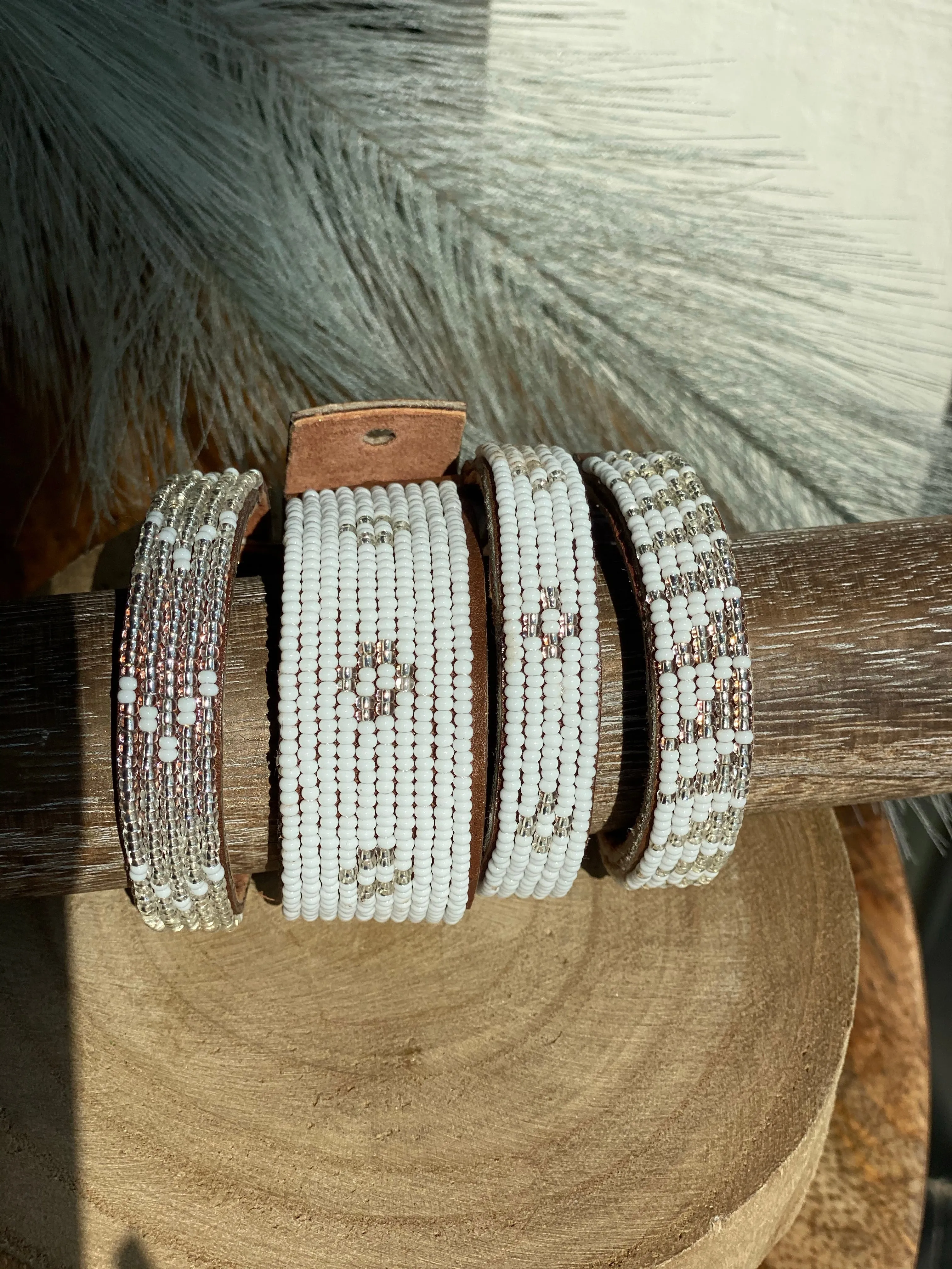 Ceries Beaded Leather Bracelet (Medium) - FINAL SALE