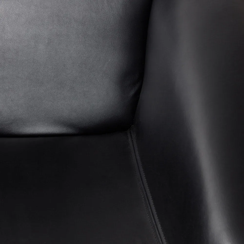 CHELSEA - Black Leather Lounge Chair