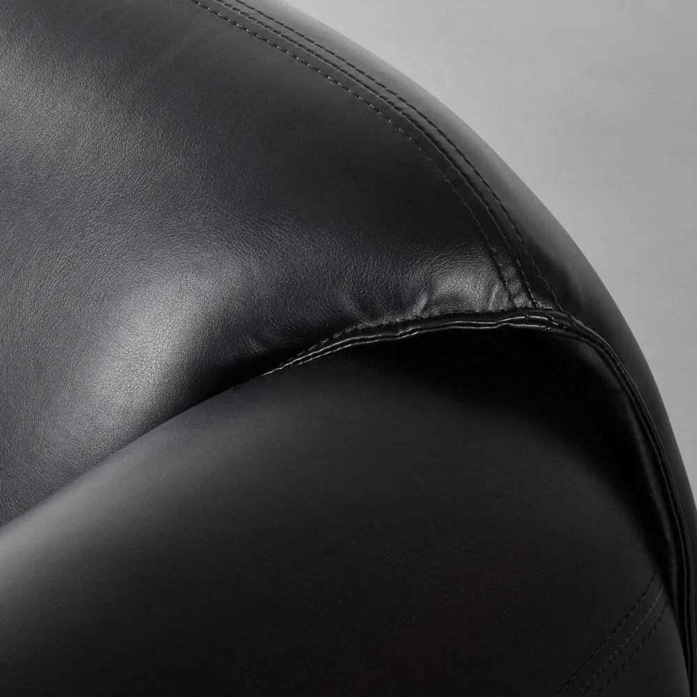 CHELSEA - Black Leather Lounge Chair