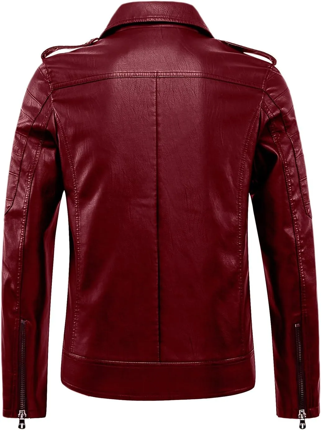 chouyatou Men's Vintage Asymmetric Zip Lightweight Faux Leather Biker Jacket