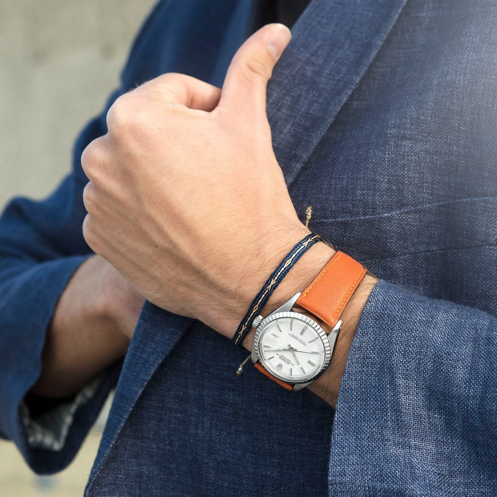 City Orange Leather Watch Strap