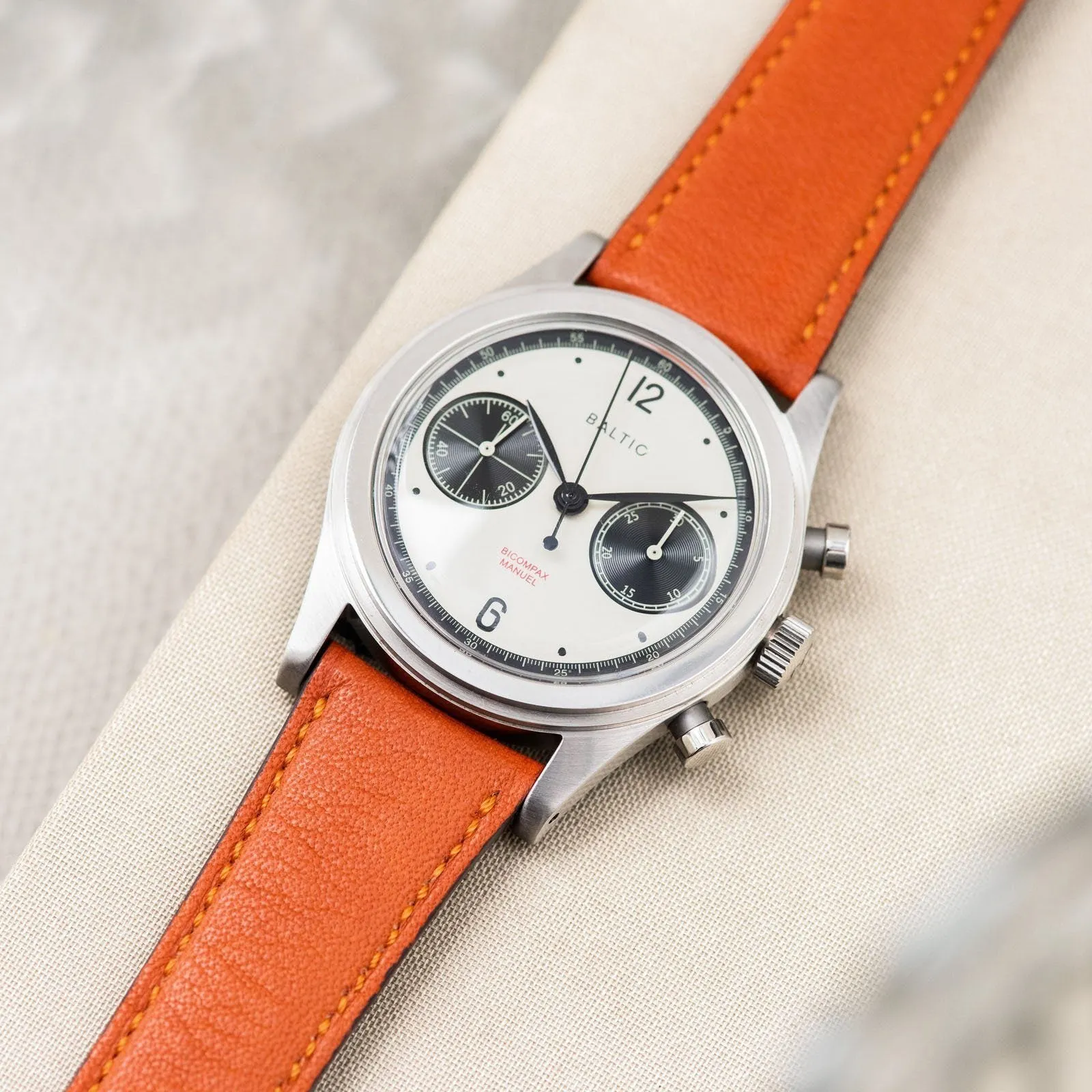 City Orange Leather Watch Strap