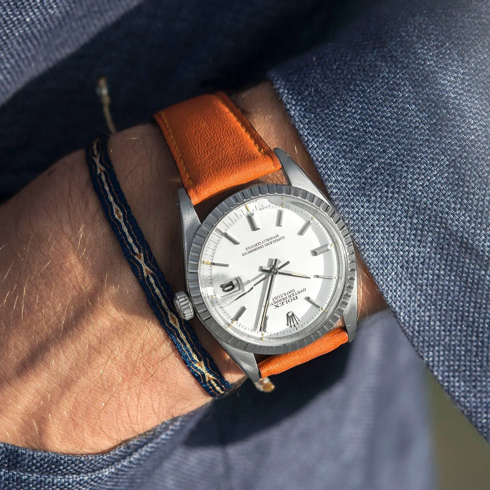 City Orange Leather Watch Strap
