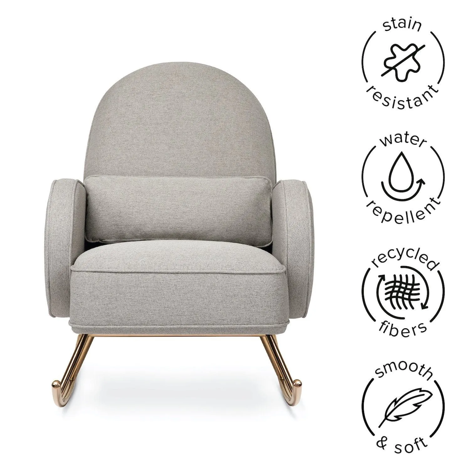 Compass Rocker in Eco-Performance Fabric - Grey