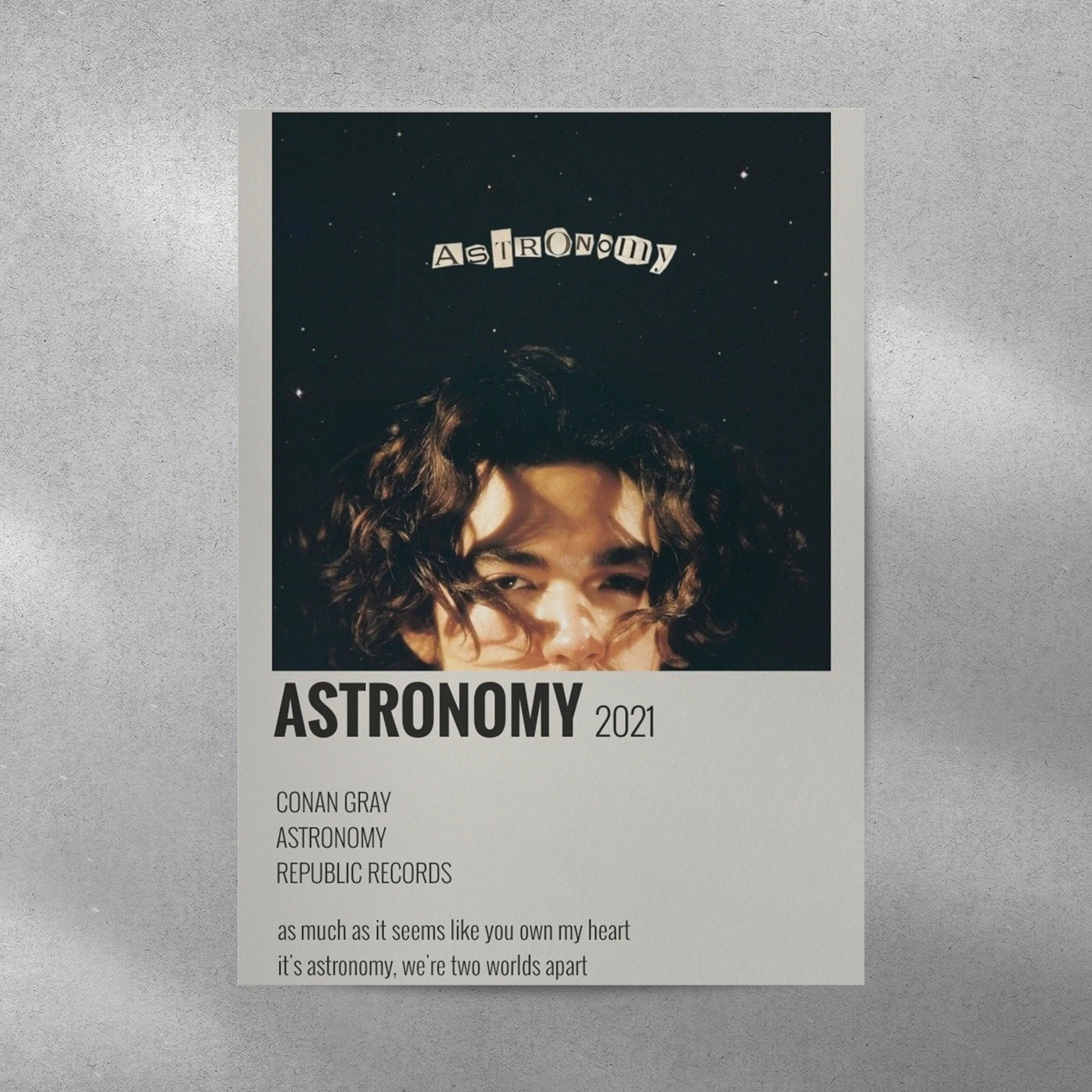 Conan Gray Astronomy Spotify Aesthetic Metal Poster