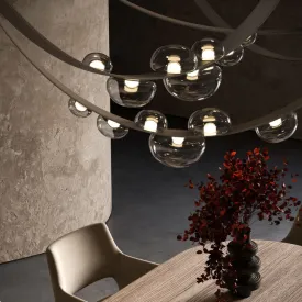 Curved Hand-Blown Bubble Pendant | Dew Drops